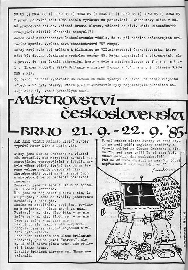 Reportáž v časopise Smyk o MČR 1985.